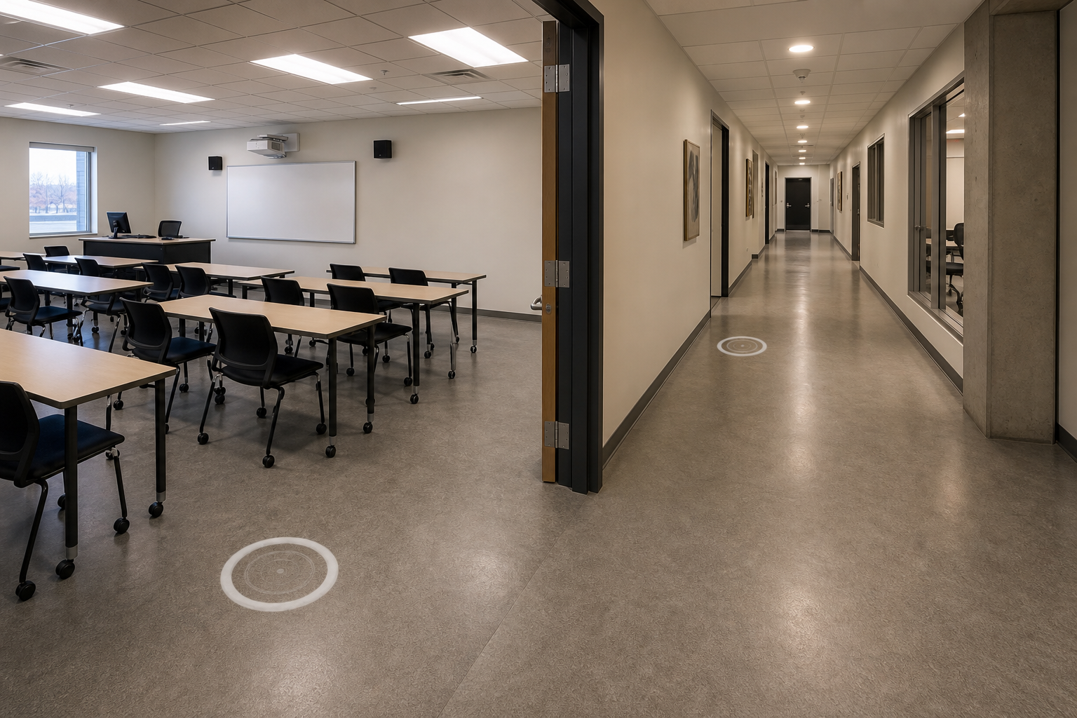 Matterport-style educational institution interior capture