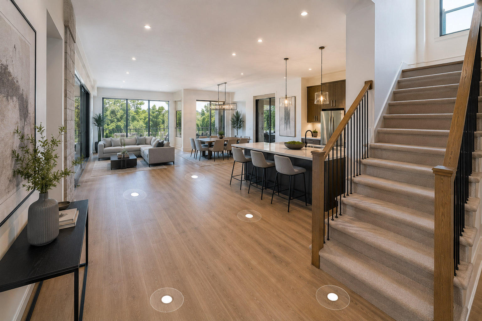 House upper floor hall navigation perspective